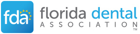 The image shows a logo with text elements, including  FDA Florida Dental Association  and  Florida Dental Association.